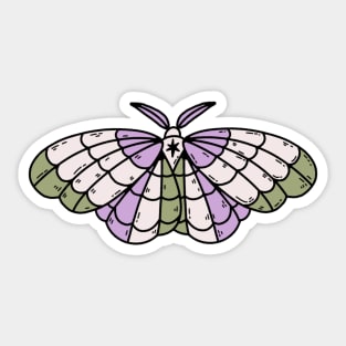 genderqueer moth Sticker